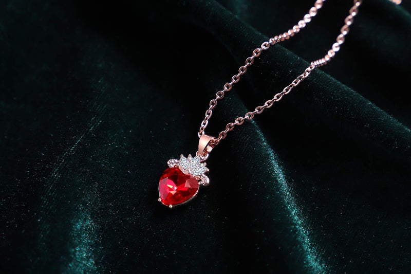 Botrinal Evie Red Heart Necklace Descendant Costume Queen of Hearts Princess Halloween Jewelry for Valentine's Gift - Image 3